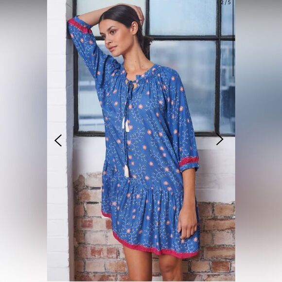Natalie Martin Stevie Dress Pinwheel Denim Medium - Picture 1 of 10